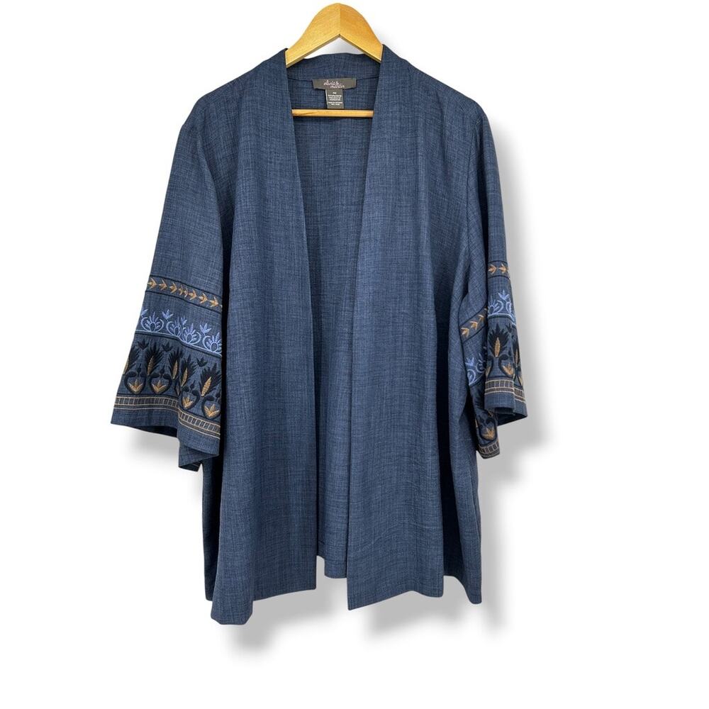 Olivia and Martin Open Front Kimono Cardigan Embroidered Bell‎ Sleeves Sz. 3X